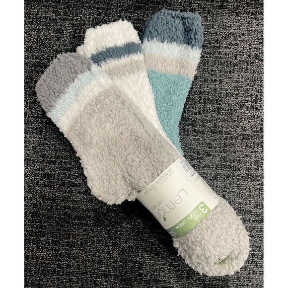 3 Pairs Lemon‎ Loves Earth Women's Warm Fuzzy Crew Slipper Socks Fits Sz 5-9.5 - Picture 2 of 6